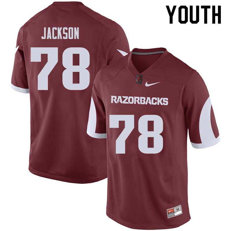 Youth #78 Bijhon Jackson Arkansas Razorback College Football Jerseys Sale-Cardinal